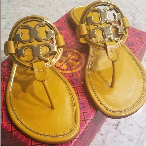 Tory Burch Shoes - Tory Burch metal miller goldenrod sz 10.5 bnwb
